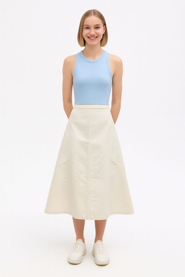 FALDA LONA BLANCO image number null