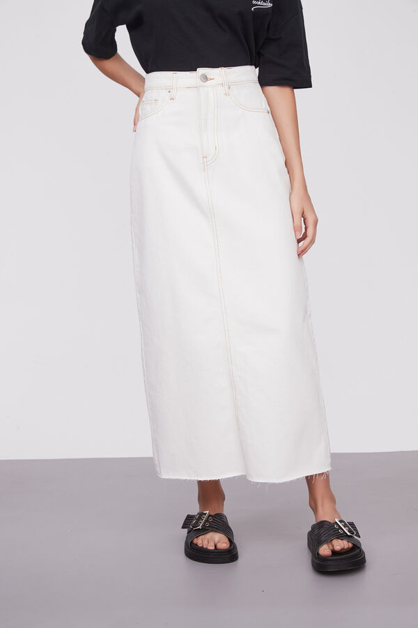 FALDA TIERRY MARFIL  / OFF WHITE image number null