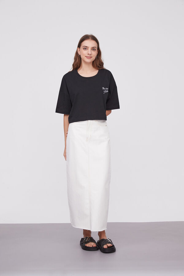 FALDA TIERRY MARFIL  / OFF WHITE image number null