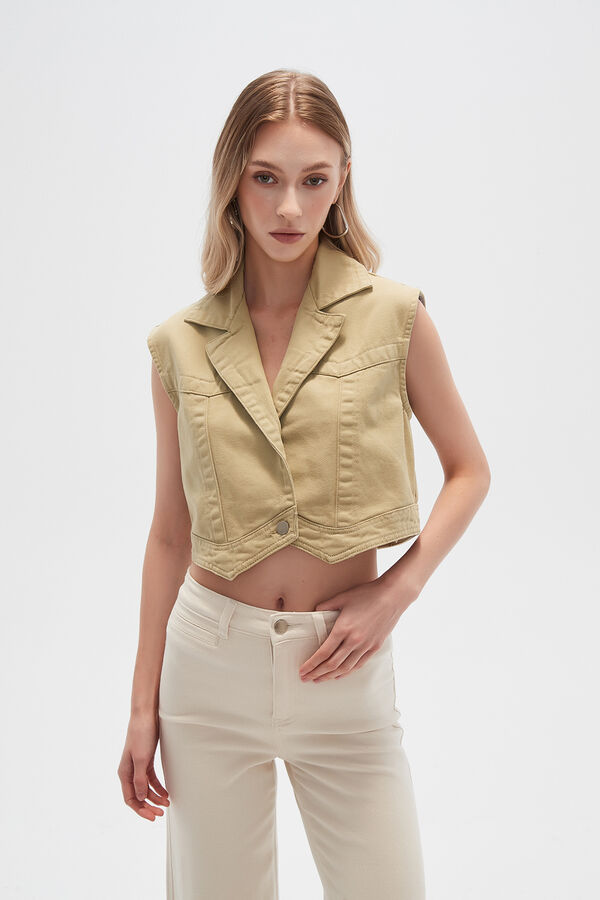 CHALECO BAYLA VERDE GRISACEO image number null