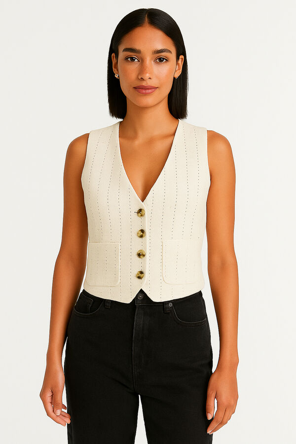 CHALECO TAMI MARFIL  / OFF WHITE image number null