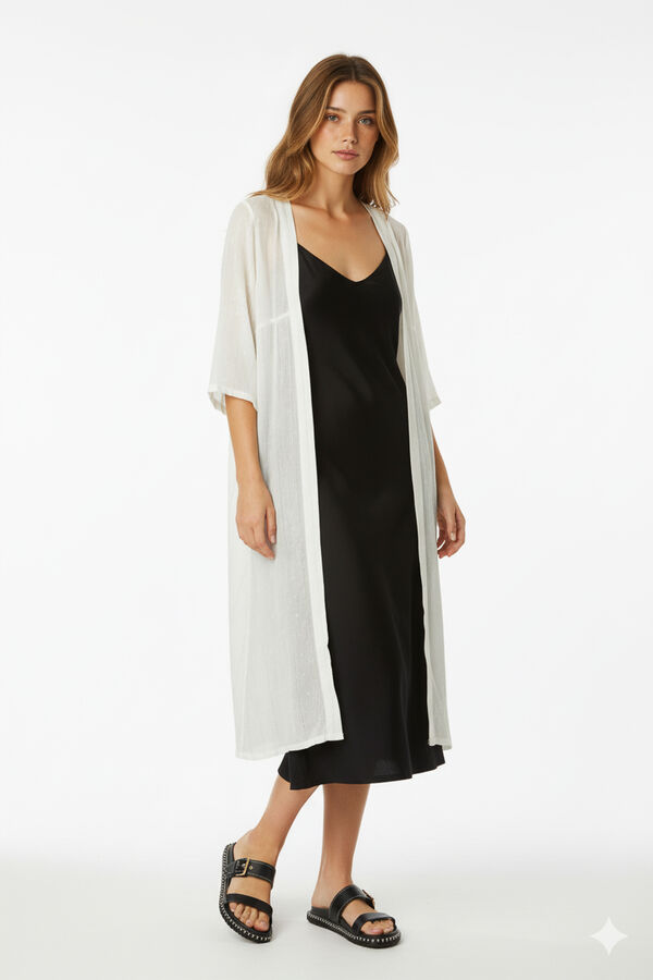 KIMONO RIELA MARFIL  / OFF WHITE image number null