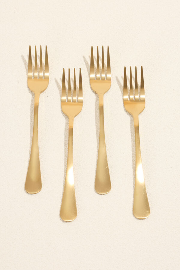 Tenedor de Postre Olivo Set 4 un. dorado COLOR UNICO image number null