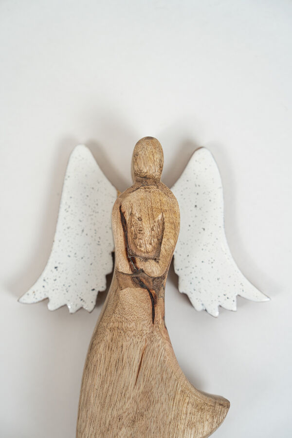 Deco Navidad &Aacute;ngel de Madera con Base COLOR UNICO image number null