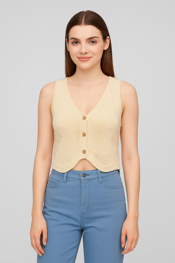CHALECO YOLANDA CRUDO / NATURAL image number null