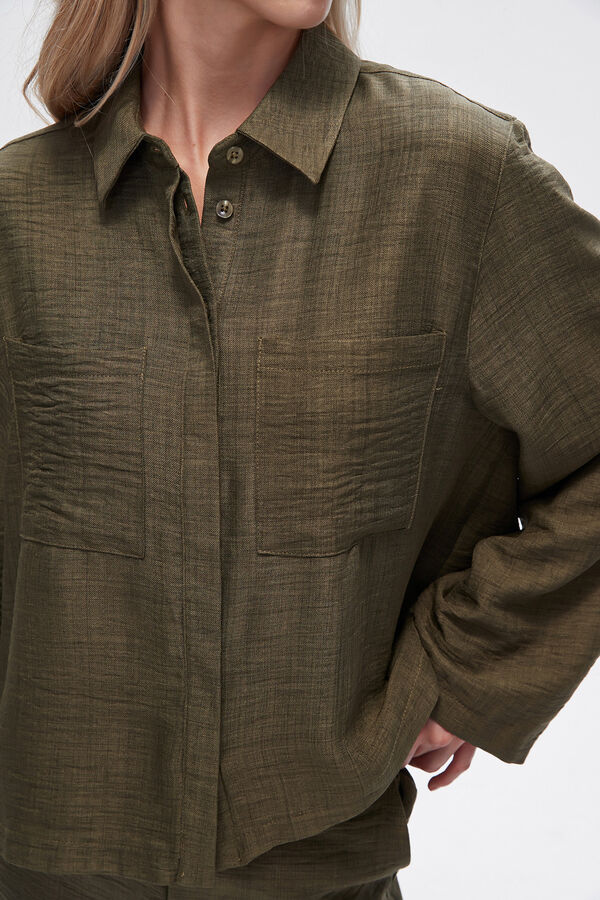 CAMISA REANUA VERDE OLIVA OSCURO image number null