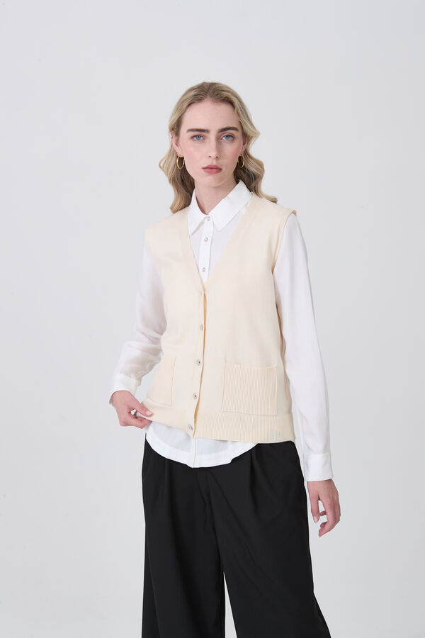 CHALECO TEBAL CRUDO / NATURAL image number null