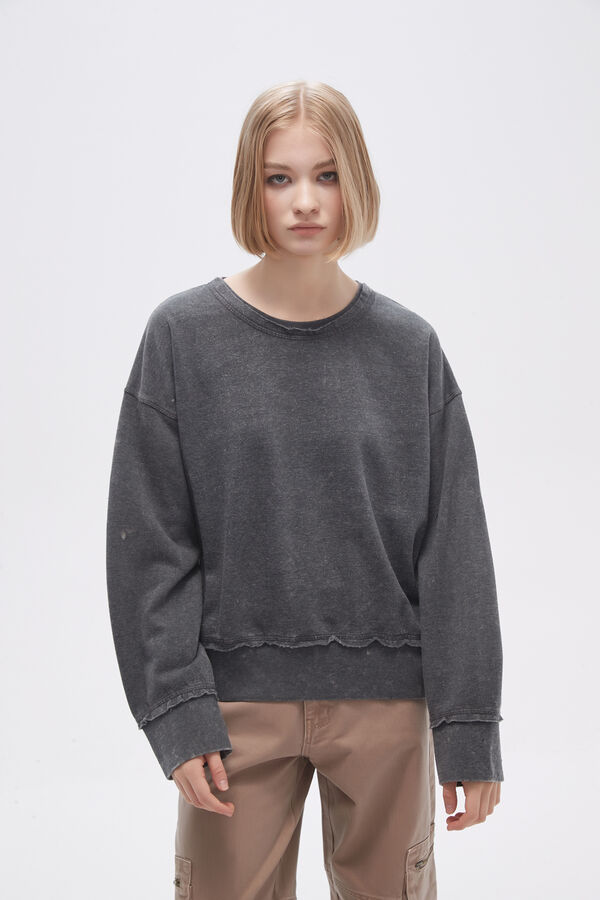 SUDADERA RAMITO GRIS OSCURO