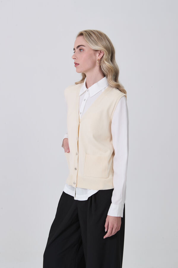 CHALECO TEBAL CRUDO / NATURAL image number null