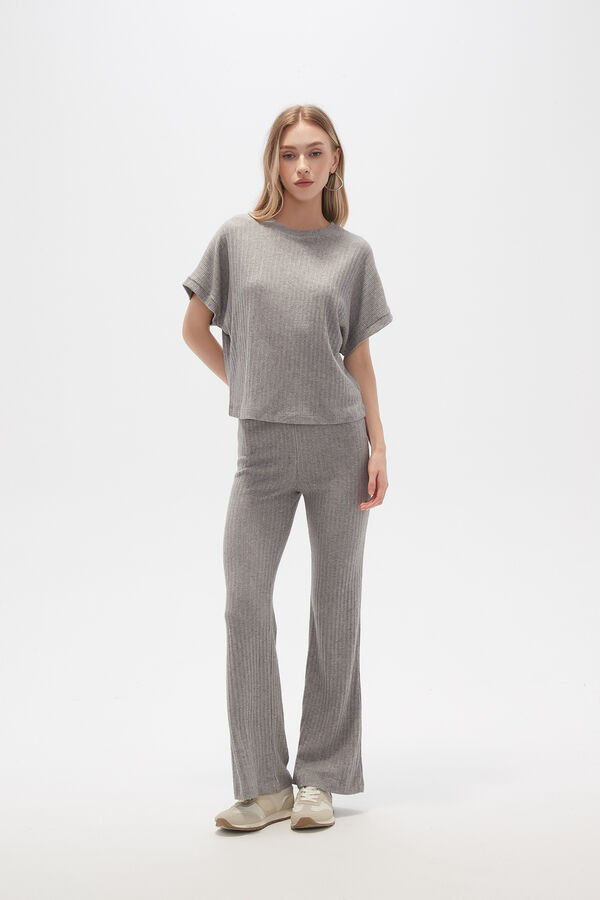 PANTALON RANA GRIS MELANGE MEDIO image number null