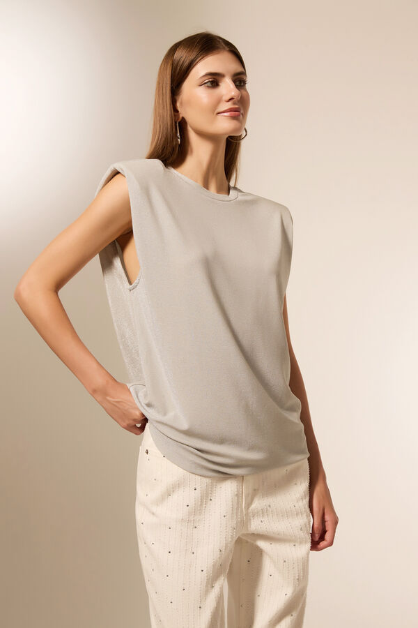 REMERA MICAELI PLATEADO image number null