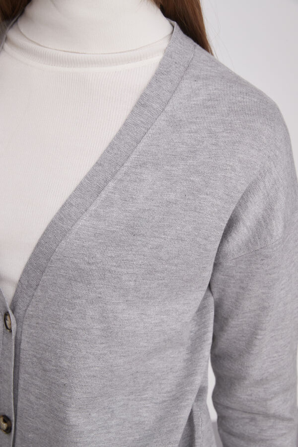 CARDIGAN SUSUL GRIS MELANGE MEDIO image number null