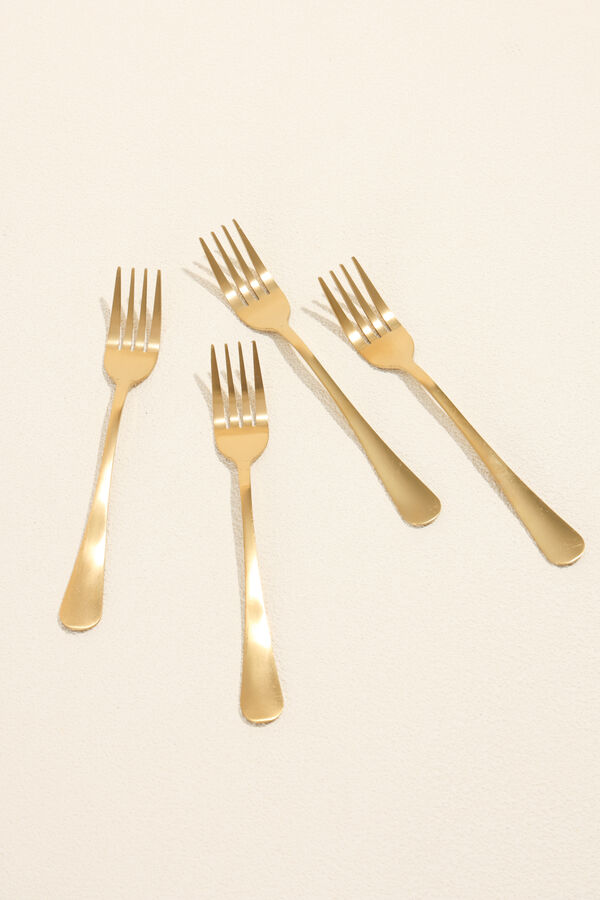 Tenedor de Postre Olivo Set 4 un. dorado COLOR UNICO image number null