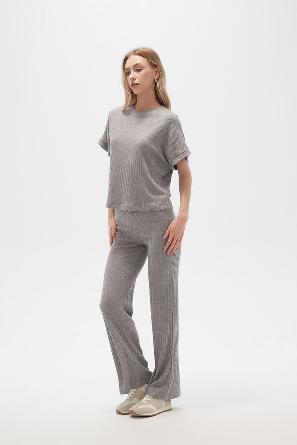 PANTALON RANA GRIS MELANGE MEDIO image number null