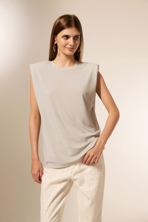 REMERA MICAELI PLATEADO image number null