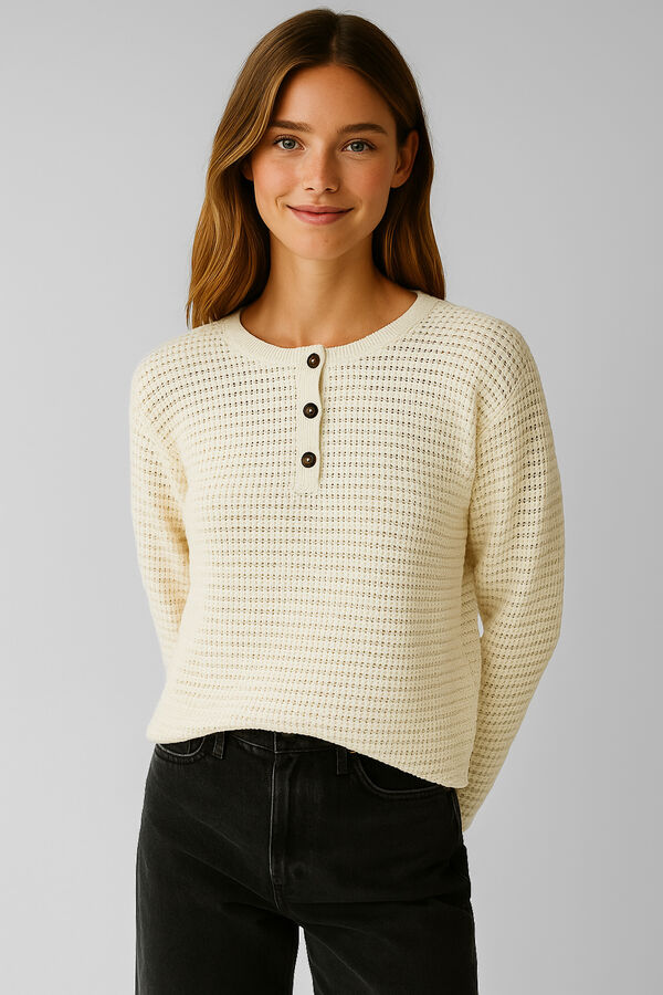 SWEATER OZARA MARFIL  / OFF WHITE image number null