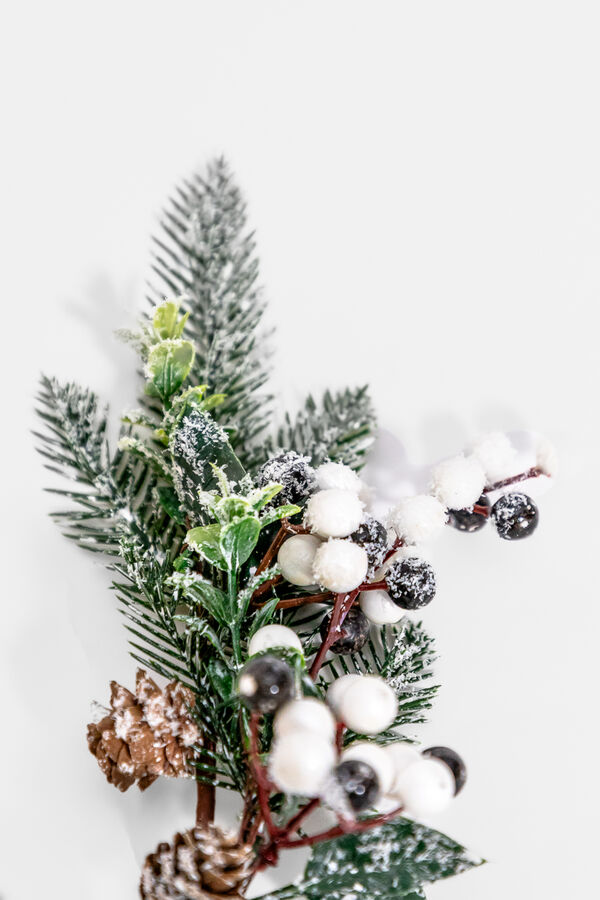 Deco Navidad Rama Bolas Blancas Nevadas COLOR UNICO image number null