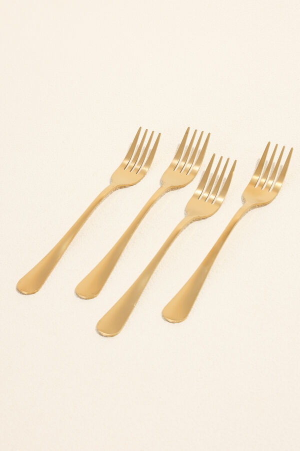 Tenedor de Postre Olivo Set 4 un. dorado COLOR UNICO image number null