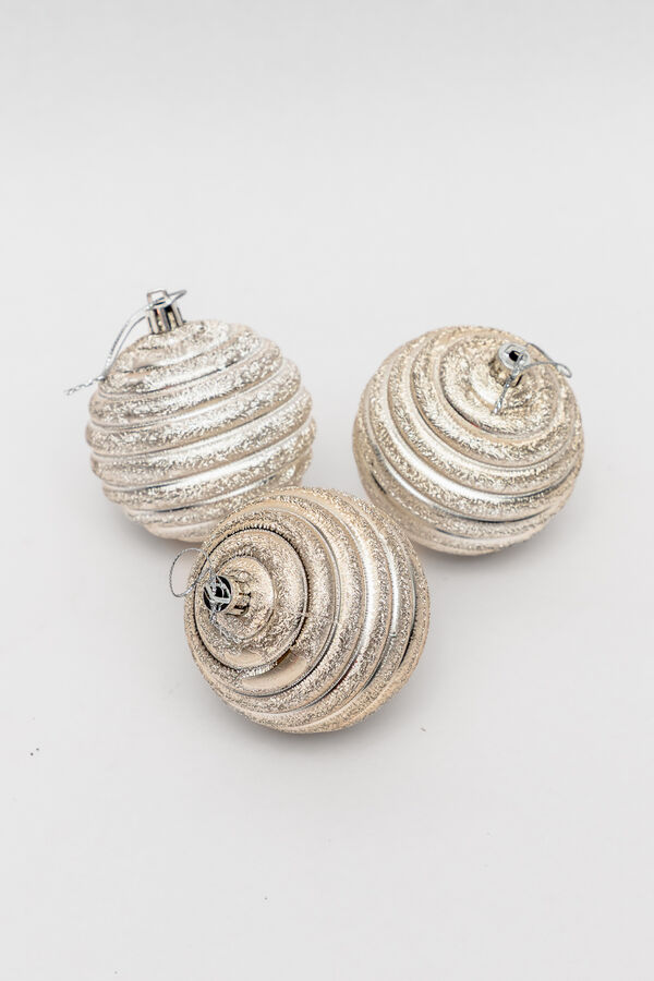 Colgante Esferas L&iacute;neas Oro, 3un. COLOR UNICO image number null