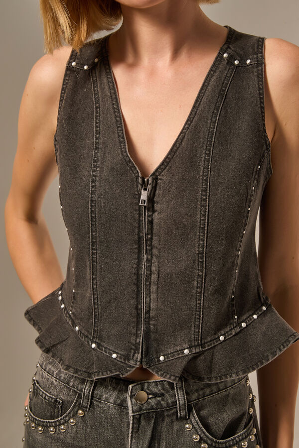 CHALECO LEMINAS NEGRO image number null