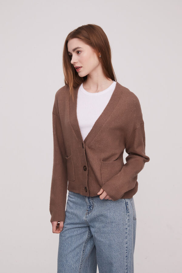 CARDIGAN SPATZ TAUPE / MINK / VISON image number null