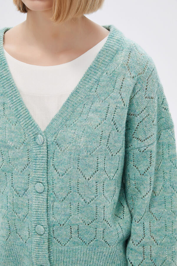 CARDIGAN SAFIA VERDE GRISACEO image number null