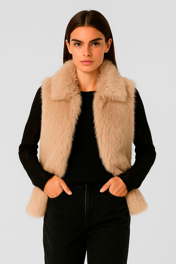 CHALECO POP BEIGE CLARO image number null