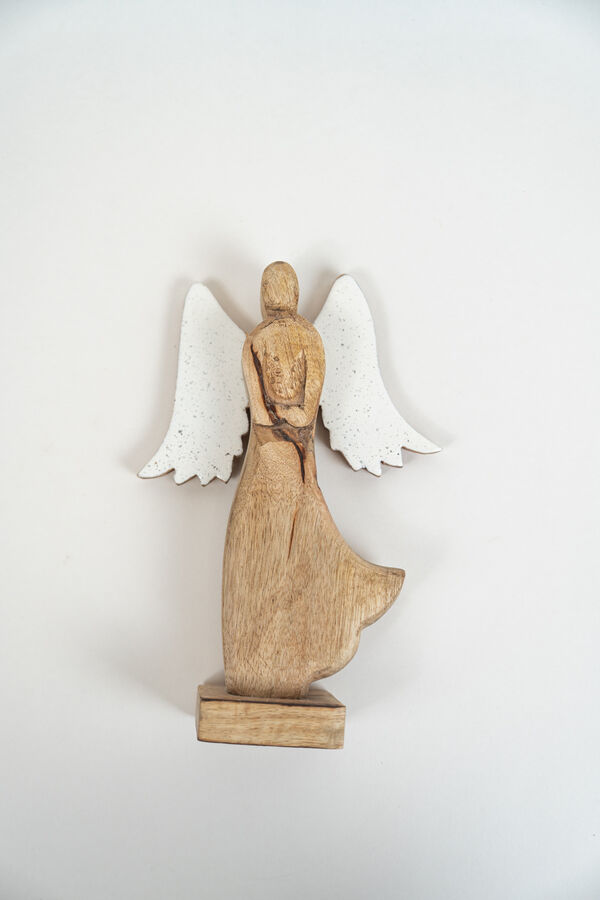 Deco Navidad &Aacute;ngel de Madera con Base COLOR UNICO image number null