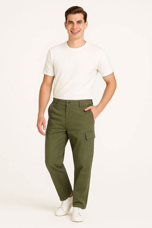 PANTALON WORKER VERDE OLIVA OSCURO image number null