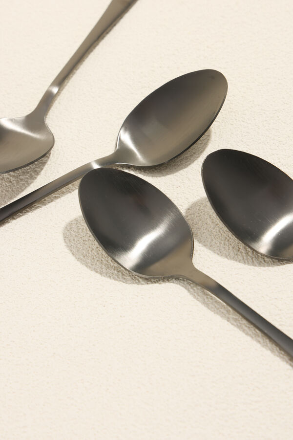 Cuchara de T&eacute; Olivo Set 4 un. negro COLOR UNICO image number null