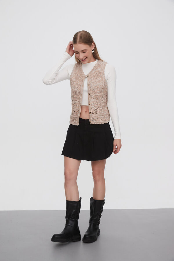 CHALECO CALIA BEIGE MELANGE