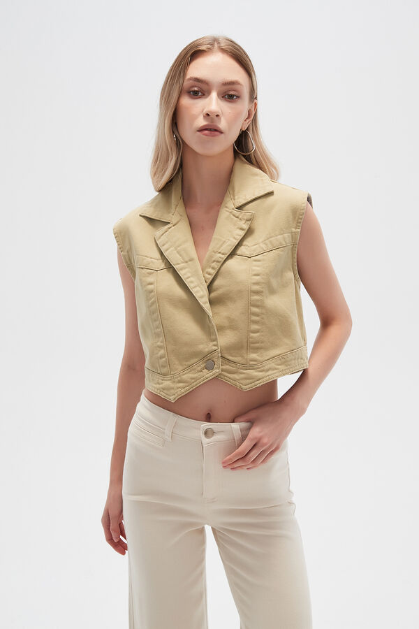 CHALECO BAYLA VERDE GRISACEO image number null