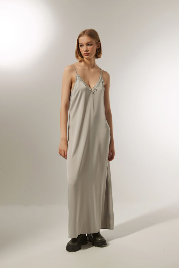 VESTIDO LEGRANDA PLATEADO image number null