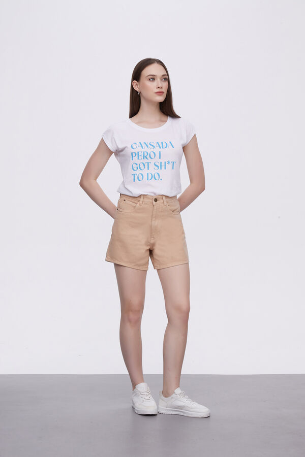 SHORT KARIME BEIGE image number null