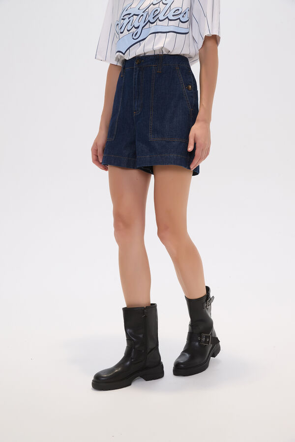 SHORT FEMENE AZUL INDIGO image number null