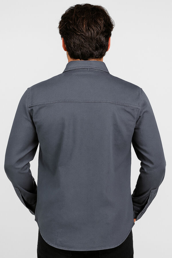 CAMISA DENIN GRIS TOPO image number null