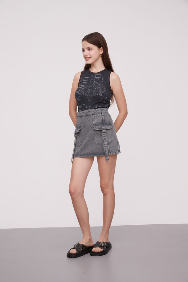 FALDA GUIOSA GRIS MEDIO image number null