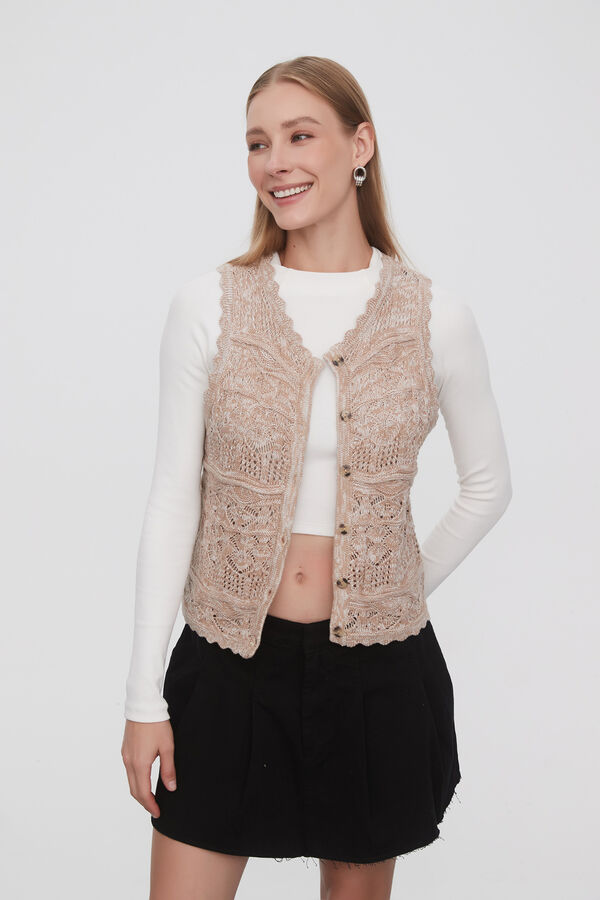 CHALECO CALIA BEIGE MELANGE